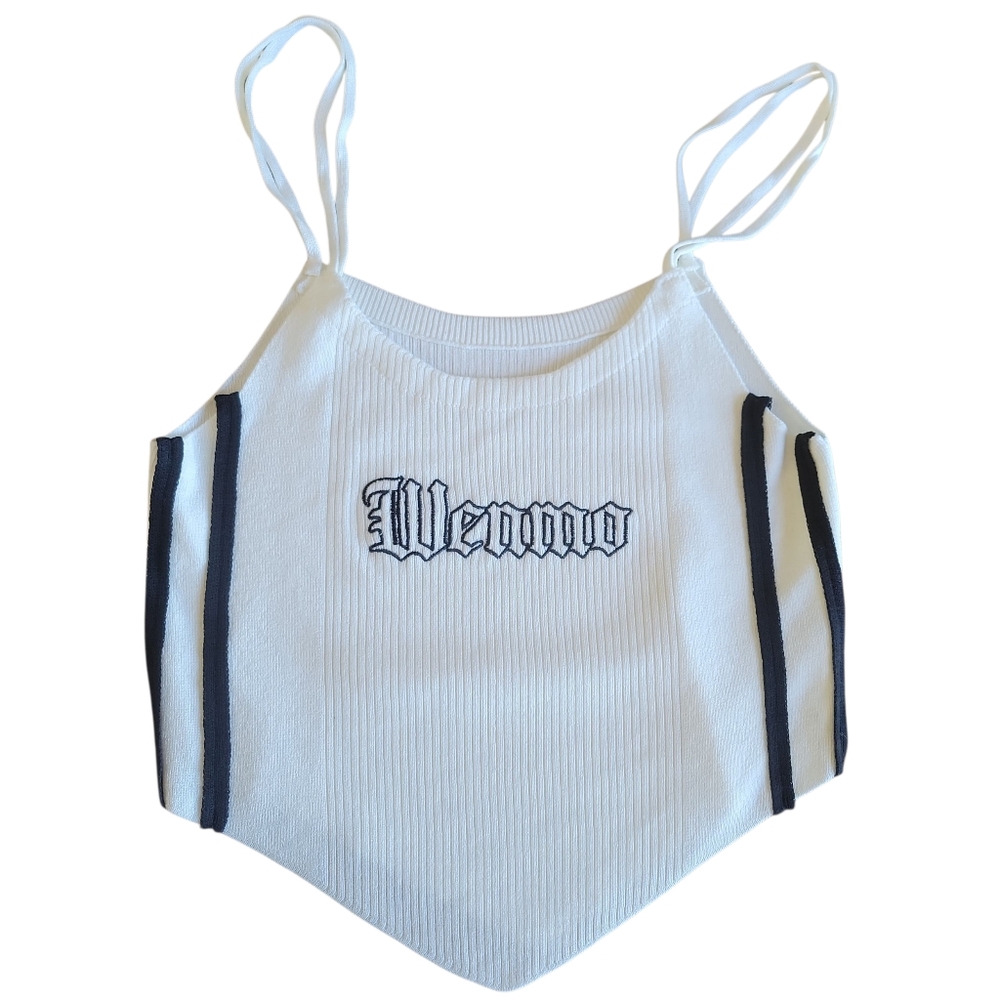 Venmo or Wenmo Pink and White Ribbed Crop Top NWT - Size XS